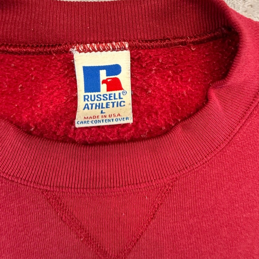Vtg Russell Athletic Short Sleeve Crewneck Sweatshirt Thermal Long John Sleeve - Picture 2 of 16